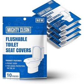 Toilet Seat Covers Flushable - Upgraded XL Size| Biodegradable Paper Covers for Adults, Kids, Toddlers | Travel Essentials for Public Restroom, Airplane, Camping (50 Pack)