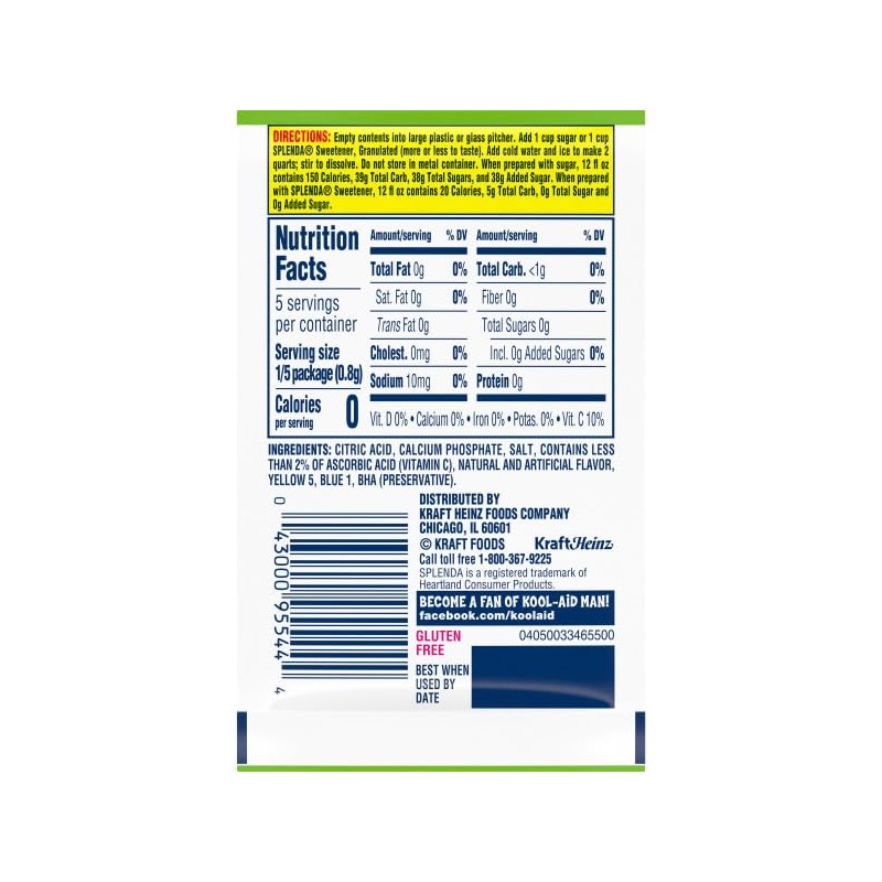 Kool-Aid Unsweetened Lemon Lime Artificially Flavored Powdered Soft Drink Mix,