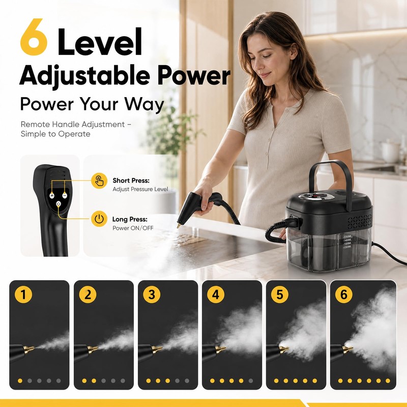 Handheld Steam Cleaner for Home, 2500W Portable Steam Cleaner with