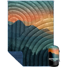 hotkoko Camping Blanket,Lightweight Down Alternative Puffy Printed Camping Blanket Packable Outdoor Blanket for Camping,Traveling, Stadium, Hiking, Picnics
