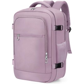BAHIWOM Ryanair Cabin Bags, 40 x 20 x 25 cm, Underseat Travel Backpack, Carry-on Luggage, Cabin Bag, Size 20L Daypack, School Office Bag with USB Port, Trolley Cover, Purple