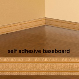 Yutianli Crown Molding Peel and Stick Wallpaper Border Flexible Wall Base Moulding Trim Self Adhesive Vinyl Baseboard Gold Foam Wall molding 3D Mirror Border (2PCS-178, Gold)