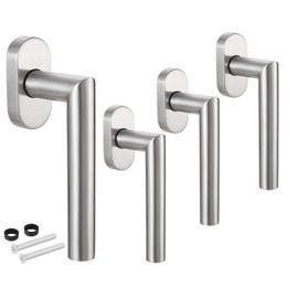 Stahlia Window Handles Brushed Stainless Steel (Pack of 4) Window Olive Grid Olive Window Fitting Window Set Stainless Steel Balcony Door Handle Interior Includes Mounting Material