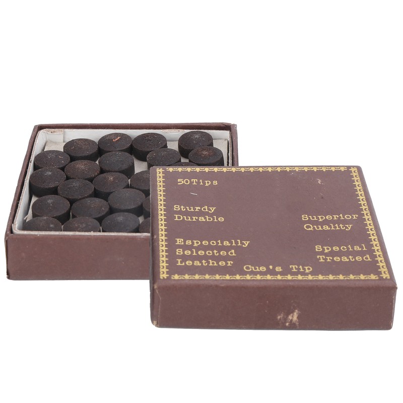 50pcs/box 12mm Cue Tips Kit Snooker Red Leather Cue Stick