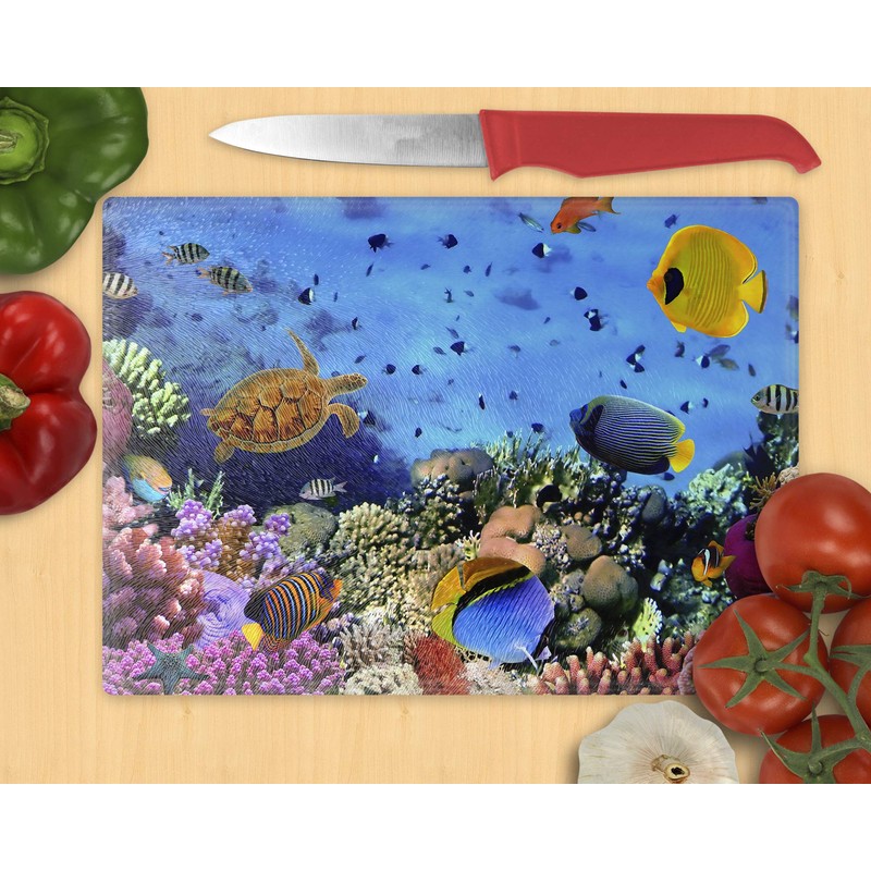 Glass Chopping Board 20 x 28 x 0.4 cm Underwater