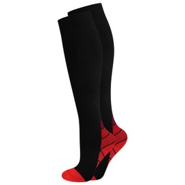Mugust Compression Stockings for Men and Women, Compression Socks, Support Stockings, Running Stockings, Compression for Sports, Running, Cycling, Flight, red