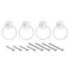 sourcing map 4Pcs Round Ring Pulls, Drawers Knobs White Circle