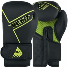 VELO Boxing Matte Leather Muay Thai Training Sparring Punching Bag Mitts kickboxing Fighting Gloves for Punch Bag | Focus Pad | Arm kick Pad (Green, 10oz)