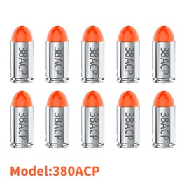 Befbox 380acp Snap Caps Training Dummy Rounds Practice Safe Loading Firing Close to Real Weight,Orange, 10PK