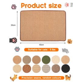 IVEOPPE 2 x Cat Scratching Mat, Sisal Scratching Mat for Cats, Scratching Mat, Cat Wall, Scratch Protection Sofa Cat, Sisal Mat, Scratch Pads for Cats, Durable Cat Furniture Door Mat, 30 x 40 cm