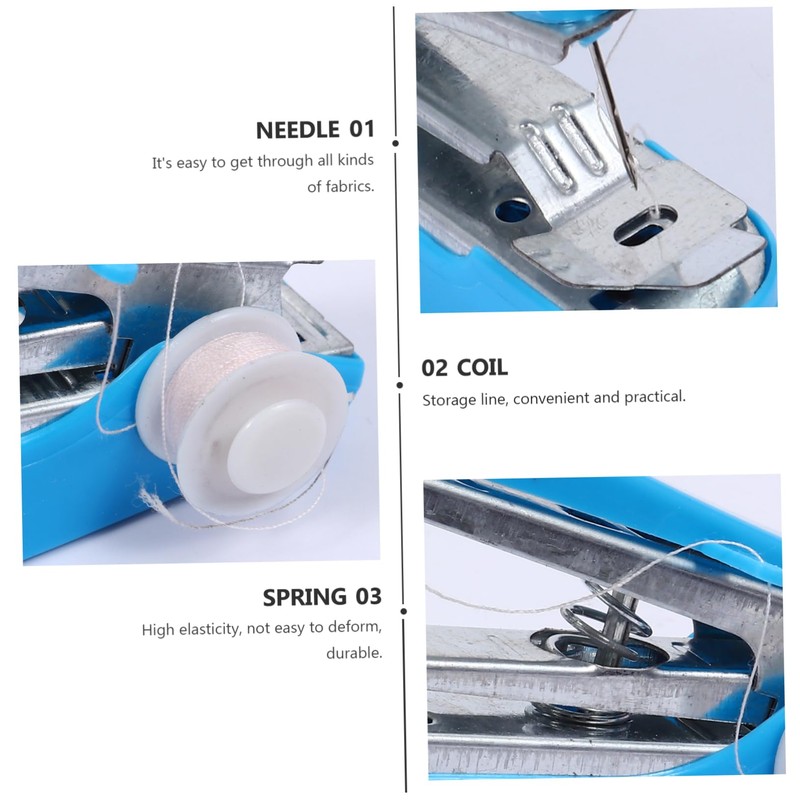 TEHAUX 2pcs Pocket Sewing Machine Handheld Stitcher Automatic Thread Sewing