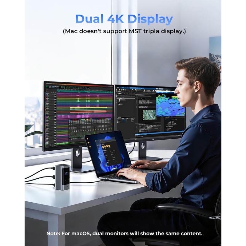 RayCue 14 in 1 Docking Station Dual Monitor, 2 *