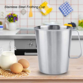 Nikou Foam Cup 2000 ml Large Measuring Cup Milk Jug with Duckbill Spout Stainless Steel Milk Foam Jug Frothing Jug Coffee Pot for Latte Coffee Art