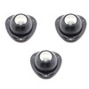 ZHYOHEN 4PCS Black Adhesive Pulley Three Beads Universal Wheel Storage