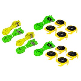 Tee Claw 2 Four Packs + 1 Pack of Lanyards - Universal Fit Tee Holder for Multisport Training - Training Aid for Golf, Baseball, Softball, Football, and Physical Agility - Black & Yellow