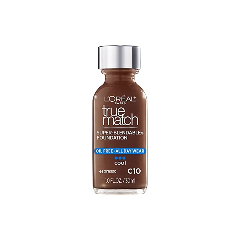 L’Oréal Paris Makeup True Match Super-Blendable Liquid Foundation, Espresso C10,