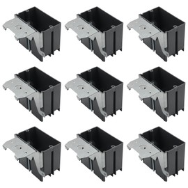 AIRTAK One Gang Adjustable Outlet Boxes,21 Cubic Inches Adjustment Screw to Adjust The Box Depth,Grey Outlet Box with ETL Listed(9 Pack).
