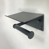 Aluminum Toilet Paper Holder with Phone Shelf, Modern Style (Black,