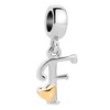 QueenCharms Initial A-Z Letter Charm Golden Heart Alphabet Dangle Beads