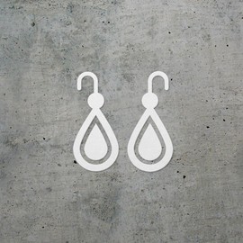 Decal Stickers of Earrings (White) (Set of 2) Luxury Weatherproof Vinyl Decal Stickers for Laptop Desktop Smartphone Car Dirt Bike Wall Room Mason Jar Bathtub Door Skateboard - ANDVER1e37533WH