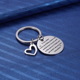 Sister Keychain Gifts from Brother Sister, I Love You Gifts to Best Friend, Sweet 16 18 20 Birthday for Teen Girls, Soul Sisters Key Ring for Woman