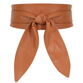 Women Obi Belt Fashion Wrap Around Wide Waistband Knotted Cinch Belt for Dress by WHIPPY