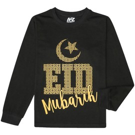 A2Z 4 Kids Girls Boys Childrens Black Eid - PJS Eid Black_5-6