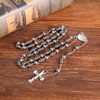 Women's Stainless Steel Christian Catholic Religious Rosary Cross Crucifix Pendant,