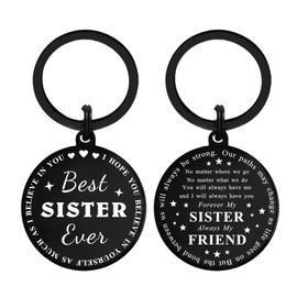 FALOGI Sister Gifts for Women Girls, Best Sister Keyring, I Love My Sister Gifts
