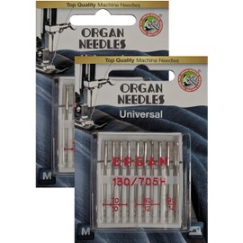 Organ Sewing Needles – Universal Machine Needles – 10 Pack Assortment: #70 (x4), 80 (x4) & #90(x2) – for Sewing, Knitting & Felting (2 Pack (20 Needles))