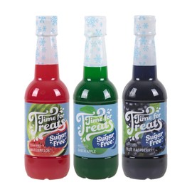 3-Pack Sugar Free Green Apple, Watermelon, Blue Raspberry Syrup for Snow Cones, Homemade Sodas, Cocktails, Coffee, Baking and More - Time For Treats 16.9 Fluid Ounce Per Bottle