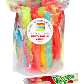 Freeze Dried Fruit Roll Ups Candy - 5 Full Fruit Rolls - Shipped in a Box - Tropical Tye Dye & Strawberry