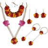 CUPMER Flower Designer Jewellery Set For Women Mehandi Haldi Bridal