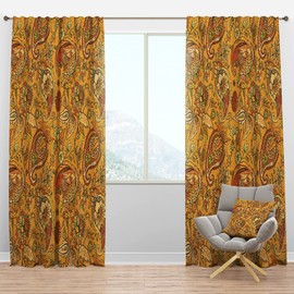 DesignQ Blackout Curtains 'Oriental Paisley Pattern' Curtains for Bedroom, Curtains for Living Room, Curtains & Drapes - Thermal Insulated -Single Panel -52x84