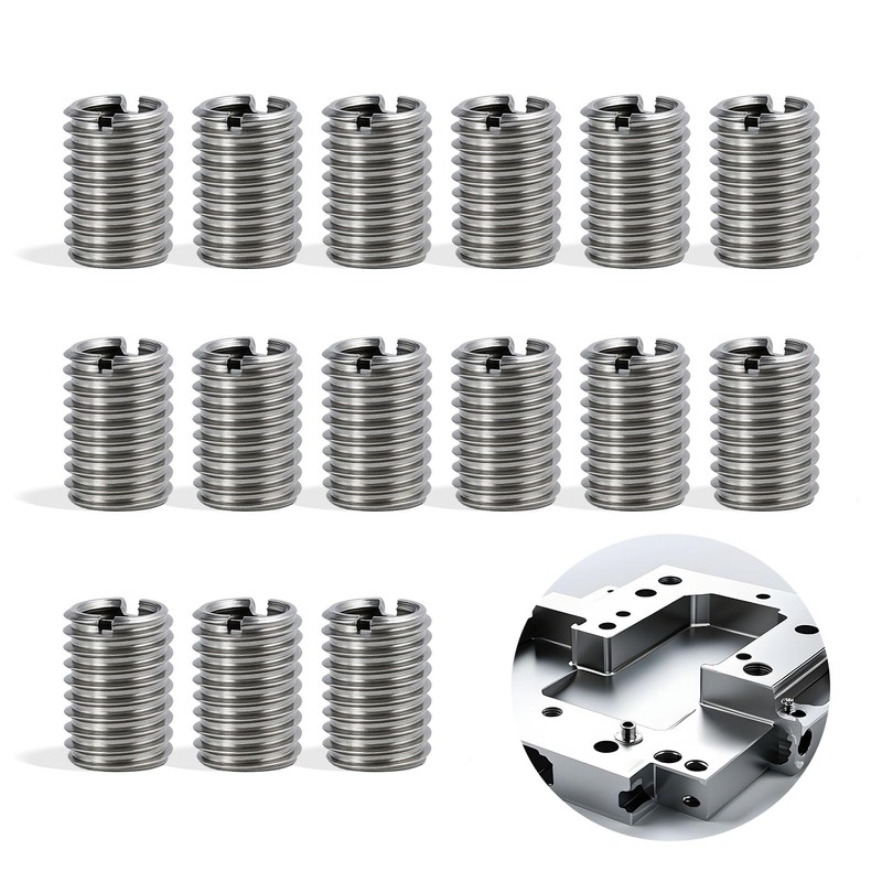 15 Pieces Threaded Insert M10 to M8.15 mm, Stainless Steel