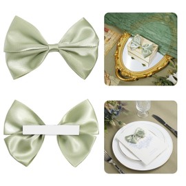 LIZLOVESS Sage Green Self Adhesive Satin Ribbon Bows for Gift Wrapping 3.5 Inch Premade Dusty Sage Stick on Bows for Crafts, Wedding Decor, Birthday Party Decoration, Baby Shower, Treat Bags (36 Pack)