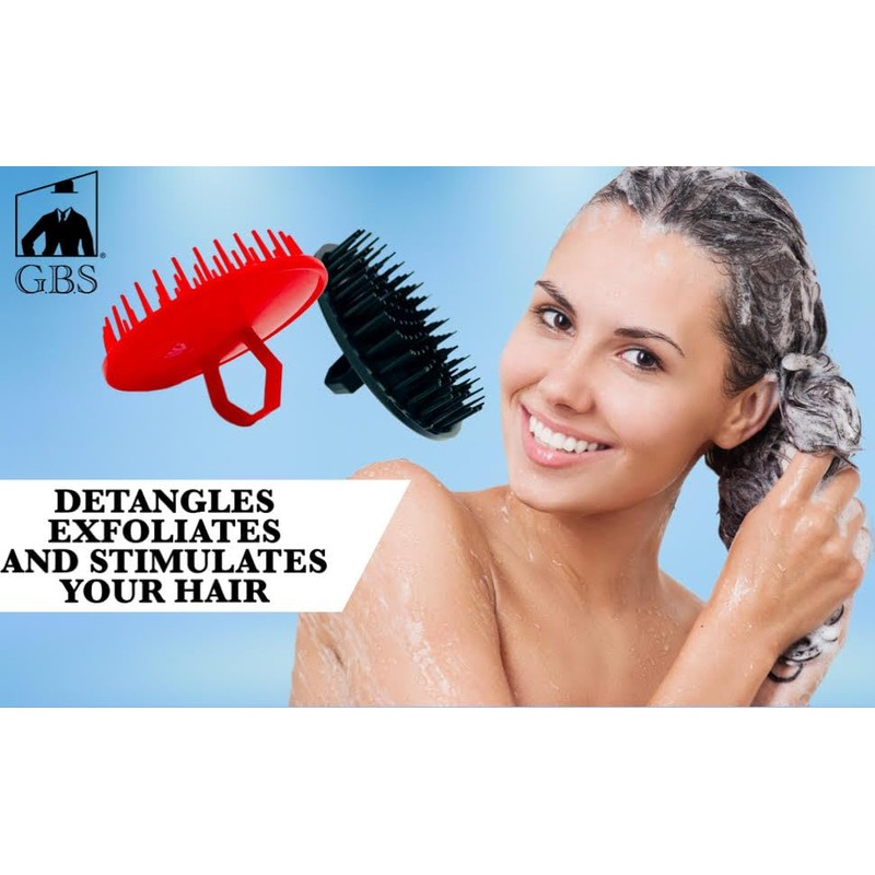 G.B.S Scalp Exfoliator 4 Pack - Shampoo Brush, Scalp Scrubber