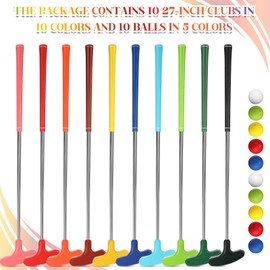 Libima 10 Pack Junior Golf Putter Golf Putters Bulk with 10 Practice Golf Balls for Men and Women Two Way Mini Golf Putter for Left and Right Handed Golfers for Kids Teenagers Adult (27 Inch)