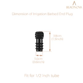 BEADNOVA Drip Irrigation Parts 10 Pcs 1/2 Inch Barbed End Plugs Goof Plugs Drip Irrigation Fittings Drip Line Connectors for 1/2 Inch Irrigation Tubing Garden Watering System (10pcs)