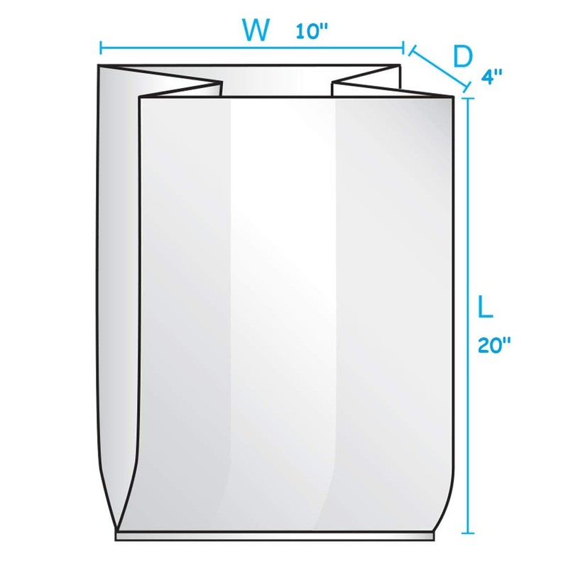 100 Count Bread Loaf Bags Food Storage Poly Bags (10x4x20,