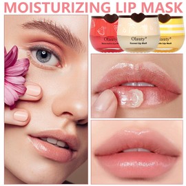 8 PCS Bee Lip Balm Honey Pot,Honey & Watermelon &Apple Lime & Cherry & Mint & Coconut & Peach Lip Balm Honey Pot,Sleeping Lip Mask Hydrating Prevention Dry & Cracked Lip Scrubs