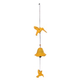 M METERXITY 1-Pack Japanese Wind Chime, Vintage Metal Temple Bell Wind Chime for Outside/Garden/Patio [Yellow]