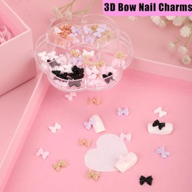 Colorful Bow-Knot Nail Stud Rhinestones Crystal, 3D Bow-Knot Colorful Nail Charms Set for Nail Stones Design DIY Decoration Jewel Stones Nail Art Rhinestones (ZJTP-219)…