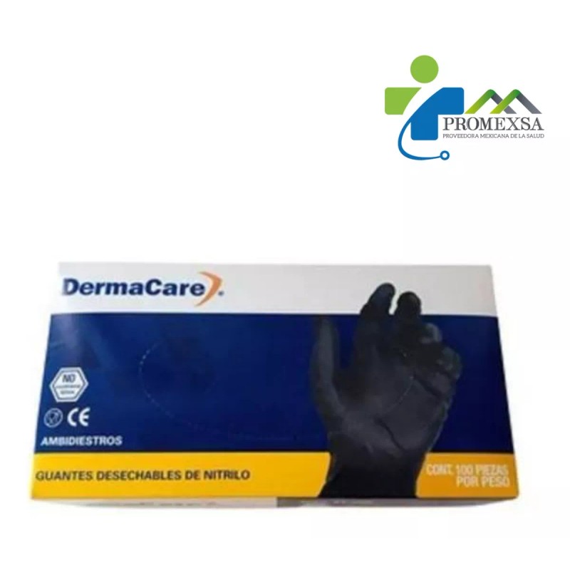 Derma Care Guante De Nitrilo Negro Talla Ch Derma Care