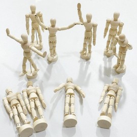 Attuslla Wooden Artists Model, Wooden Mannequin, Artist Draw Painting Model for Drawing, Painting, Home Decor, Desk Decoration, 10 PCS, 14cm