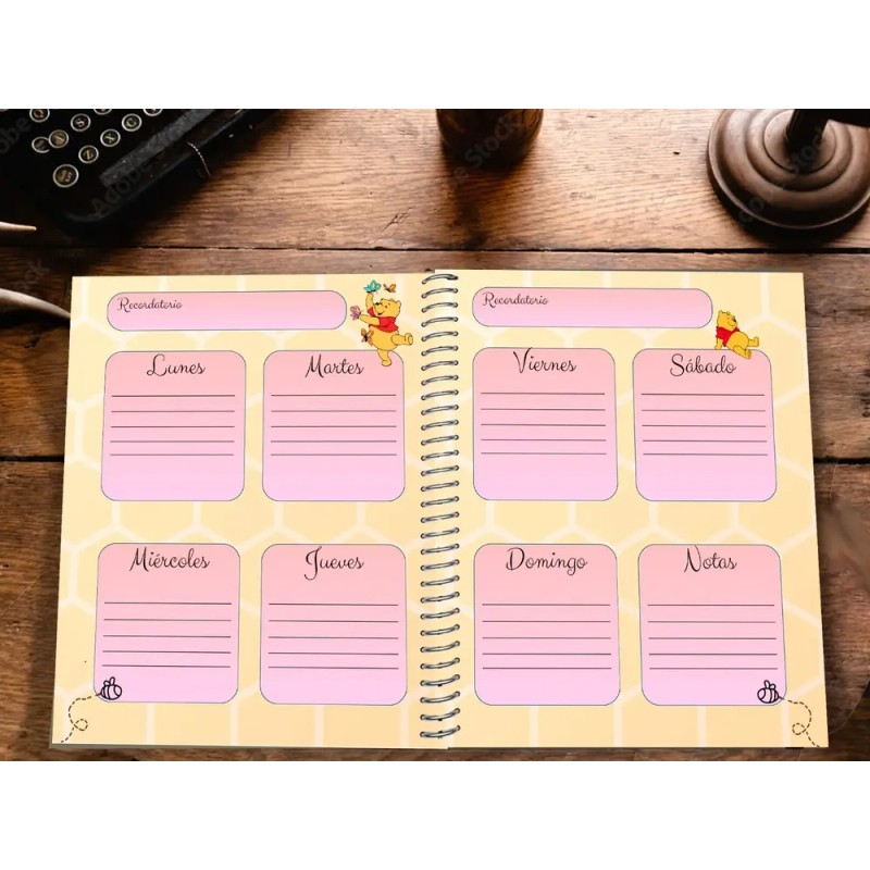 Agenda Semanal Personalizable Winne Pooh