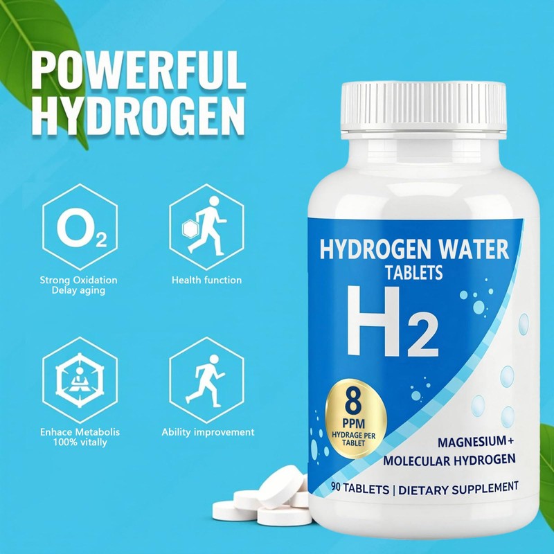 Hydrogen Water Tablets, 8 Ppm Hydrogen Tablets for Drinking Water,