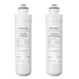 Waterdrop W282 Replacement Water Filter for Brio® NFMCTO5MS2 and NFMPP5M, Compatible with The UVF2 Series Models of Brio® Bottleless Water Cooler Dispensers, 1500 Gallons, Leak-free, 2 Counts
