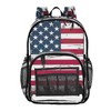 FLildon American Flag Clear Backpack with Back Print, Heavy Duty