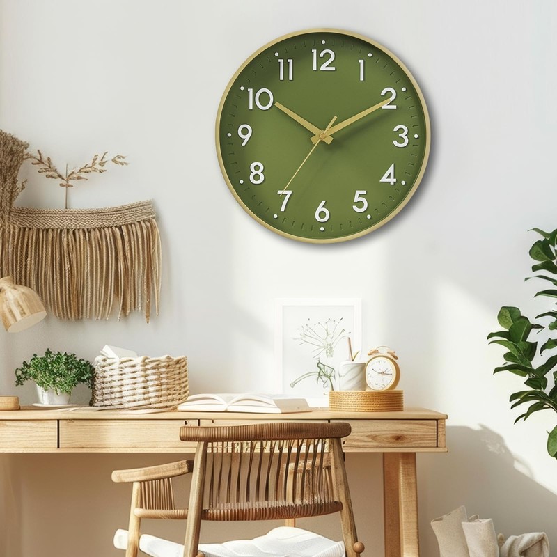 Mosewa Wall Clock 8 Inch, Battery Operated Silent Non-Ticking Modern